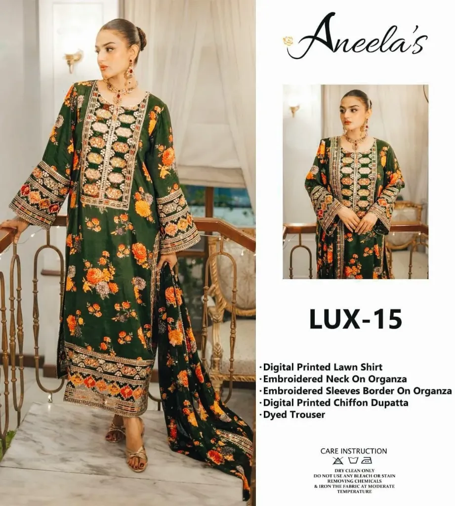 PRESENTING ANEELS BRAND LUXURY PRIMEIUM EMBROIDERED VOL                                   Summer Collection 2026 (Green)