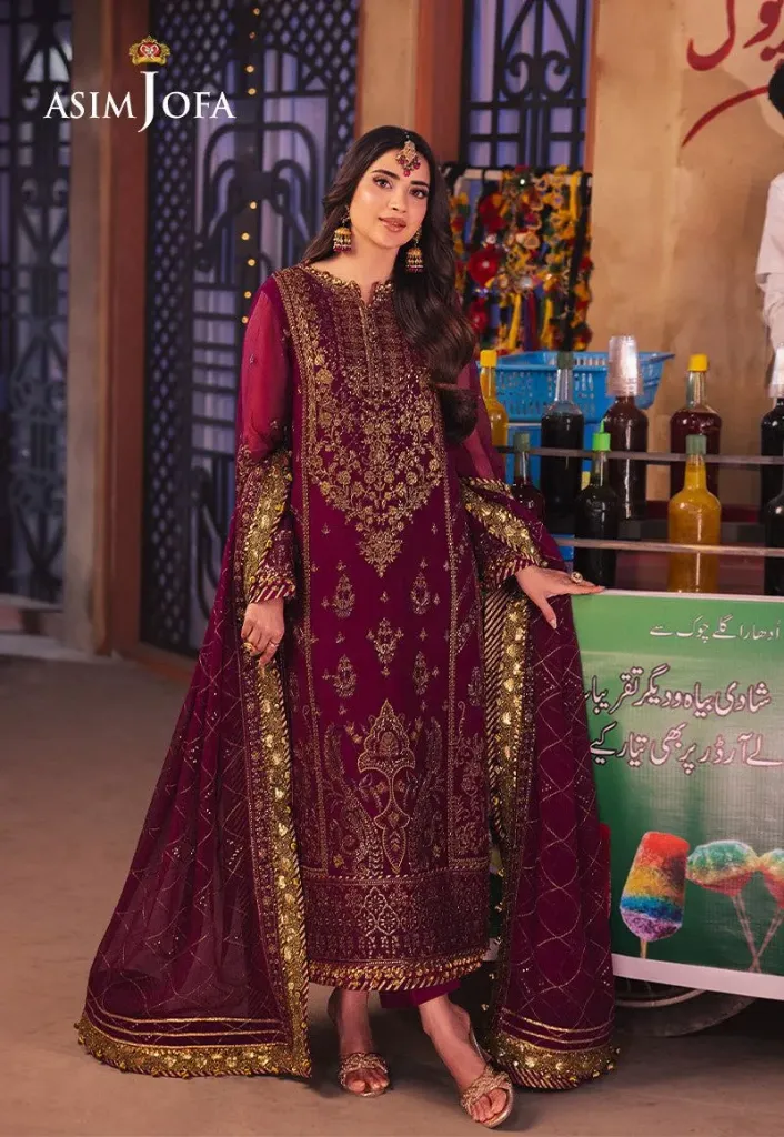 *Presenting Asim Jofa Premium Luxury Embroidered Unstitched Wedding Chiffon Collection*
