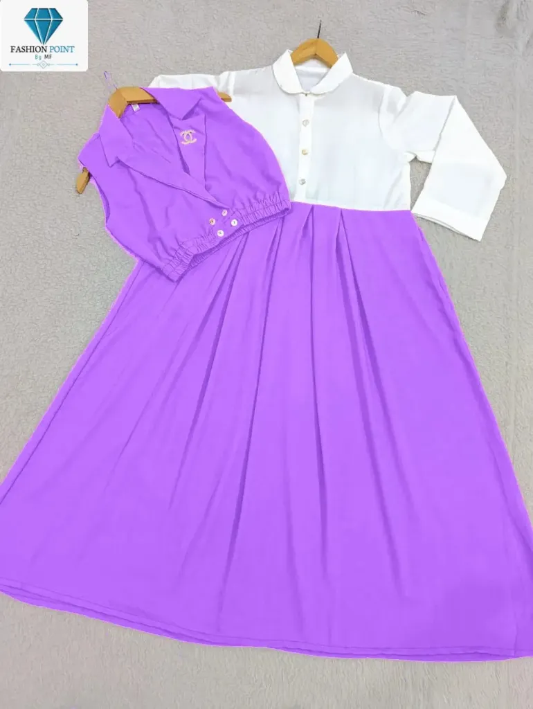 Double Coat Style Channel Jacket with Collar Maxi 2pcs